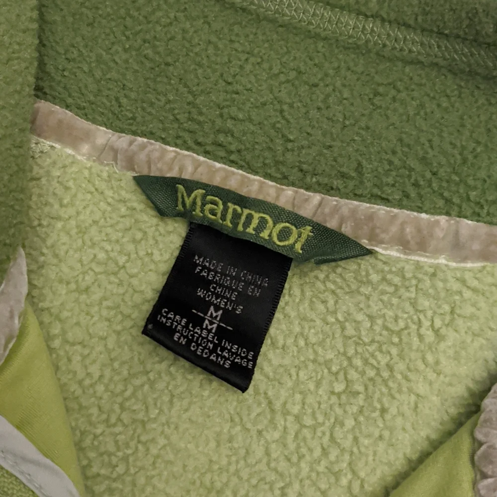 Marmot Two-Tone Green Polartec Fleece Zip Up Jacket - Picture 6 of 9